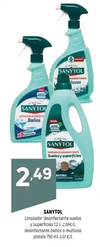 Coviran Sanytol limpiador desinfectante suelos y superficies oferta
