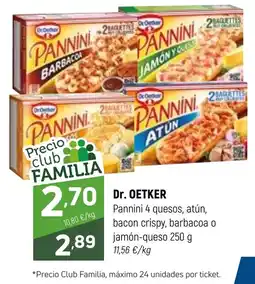 Coviran Dr. Oetker Pannini 4 quesos, atún, bacon crispy, barbacoa o jamón-queso oferta