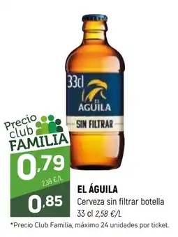 Coviran El Águila cerveza sin filtrar botella oferta