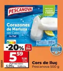Dia Pescanova corazones de merluza del cabo sin piel oferta