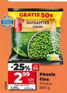 Dia Findus guisantes finos oferta