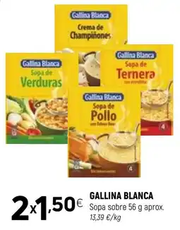 Coviran Gallina Blanca sopa de verduras sopa de pollo sopa de ternera crema de champiñones oferta