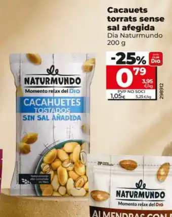 Naturmundo cacahuetes tostados sin sal añadida