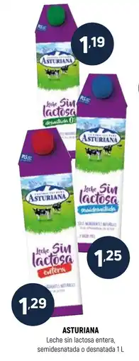 Coviran Asturiana leche sin lactosa entera semidesnatada o desnatada oferta