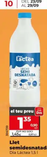Dia Dia Láctea llet semidesnatada oferta