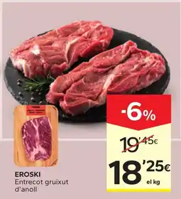 Caprabo Eroski entrecot gruixut d'anoll oferta