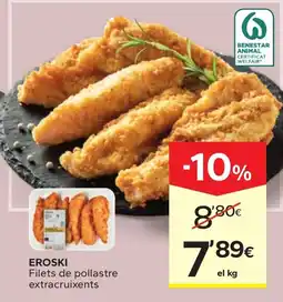 Caprabo Eroski filets de pollastre extracruixents oferta