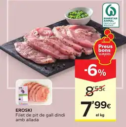 Caprabo Eroski filet de pit de gall dindi amb allada oferta
