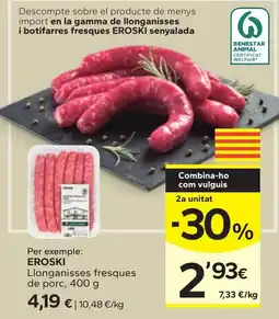 Caprabo eroski llonganisses fresques de porc oferta