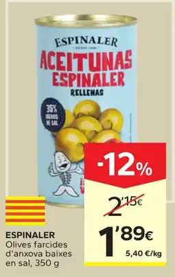 Caprabo Espinaler aceitunas espinaler rellenas oferta