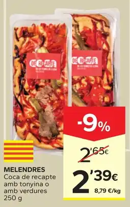 Caprabo De Recapte Coca de recapte amb tonyina o amb verdures oferta