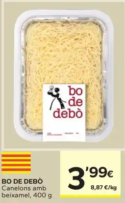 Caprabo Bo de Debò Canelons amb beixamel oferta