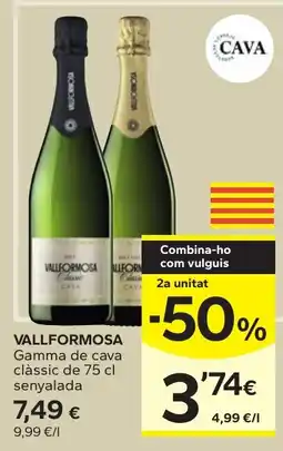 Caprabo Vallformosa gamma de cava clàssic oferta