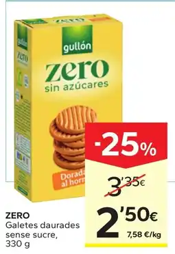 Caprabo gullón zero sin azúcares oferta