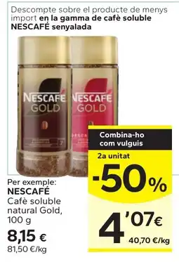 Caprabo Nescafe cafe soluble natural gold oferta