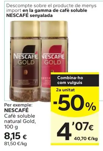 Nescafe cafe soluble natural gold