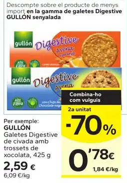 Caprabo Gullón galetes digestive de civada amb trossetde de xocolata oferta