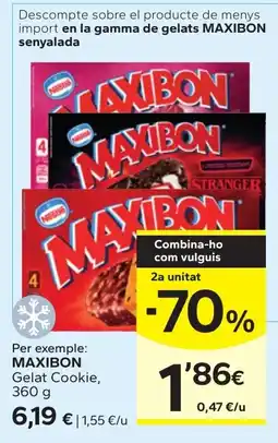 Caprabo Maxibon gelat cookie oferta