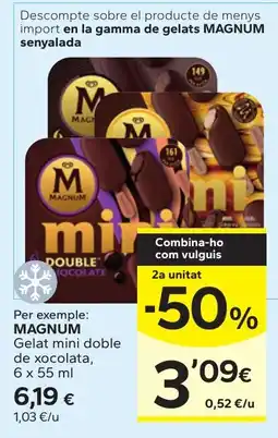 Caprabo magnum gelat mini doble de xocolata oferta