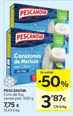 Caprabo Pescanova corazones de merluza del cabo sin piel oferta