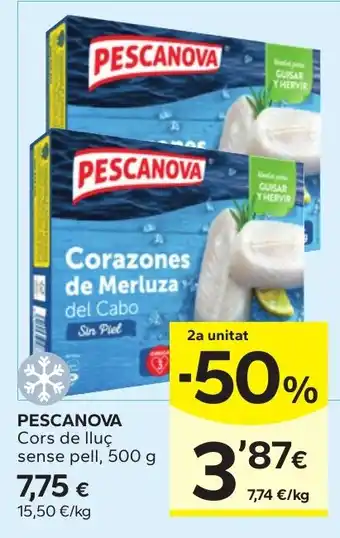 Pescanova corazones de merluza del cabo sin piel