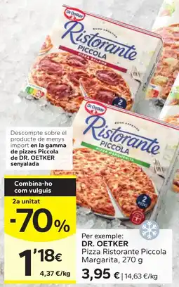 Caprabo Dr. Oetker pizza ristorante piccola oferta