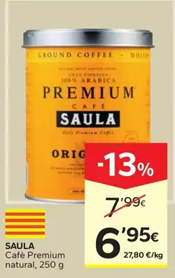Caprabo Saula café premium natural oferta