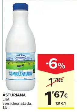 Caprabo Asturiana llet semidesnatada oferta