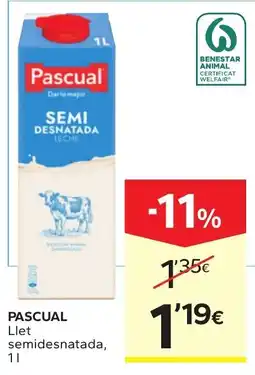 Caprabo Pascual Llet semidesnatada oferta