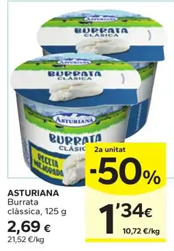 Caprabo Asturiana burrata clàssica oferta