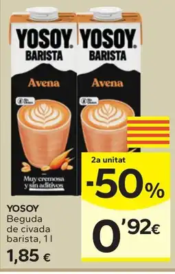 Caprabo Yosoy beguda de civada barista oferta