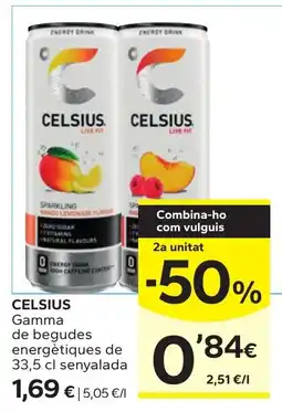 Caprabo Celsius gamma de begudes energètiques oferta