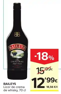 Caprabo Baileys licor de crema de whisky oferta