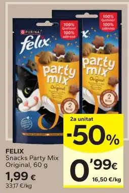 Caprabo Felix Snacks Party Mix Original oferta