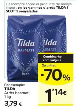 Caprabo Tilda arròs basmati oferta