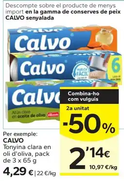 Caprabo Calvo atún claro en aceite de oliva oferta