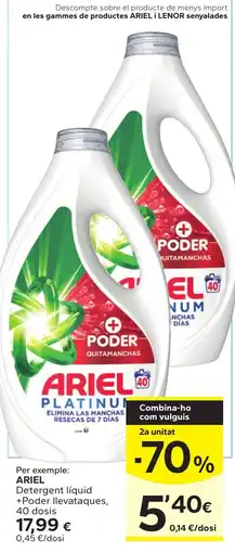 Caprabo Ariel Detergent líquid +Poder llevataques oferta