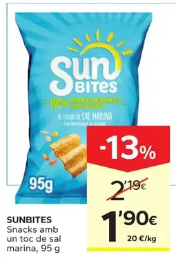 Caprabo Sunbites snacks amb un toc de sal marina oferta
