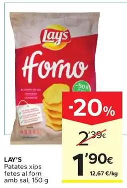 Caprabo Lay's Patates xips fetes al forn amb sal oferta