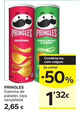 Caprabo Pringles gamma de patates xips senyalada oferta