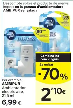 Caprabo Ambipur ambientador eléctric aire oferta