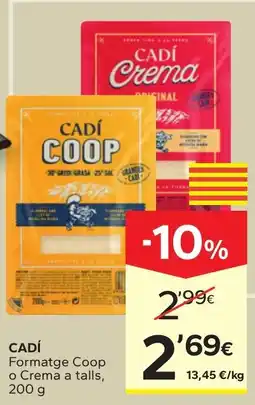 Caprabo Cadí Formatge Coop o Crema a talls oferta