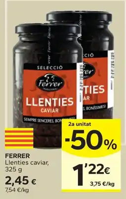 Caprabo Ferrer lenties caviar oferta