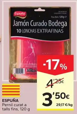 Caprabo Espuña jamón curado bodega oferta