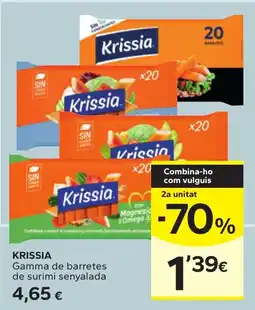 Caprabo Krissia gamma de barretes de surimi senyalada oferta