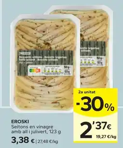 Caprabo Eroski seitons en vinagre amb all i julivert oferta