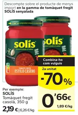 Caprabo Solís tomàquet fregit oferta