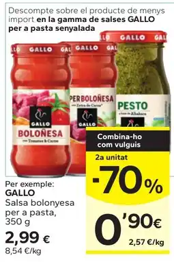 Caprabo Gallo salsa per a pasta oferta