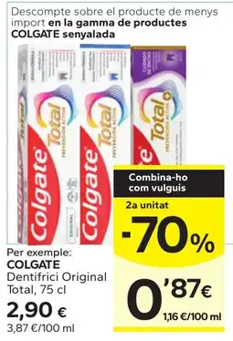 Caprabo Colgate Dentífrici Original Total oferta