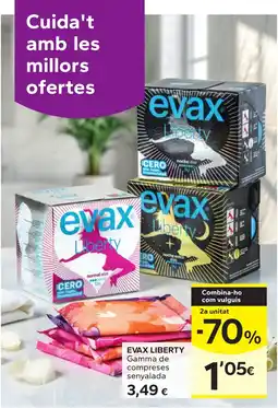 Caprabo Evax liberty Gamma de compreses senyalada oferta